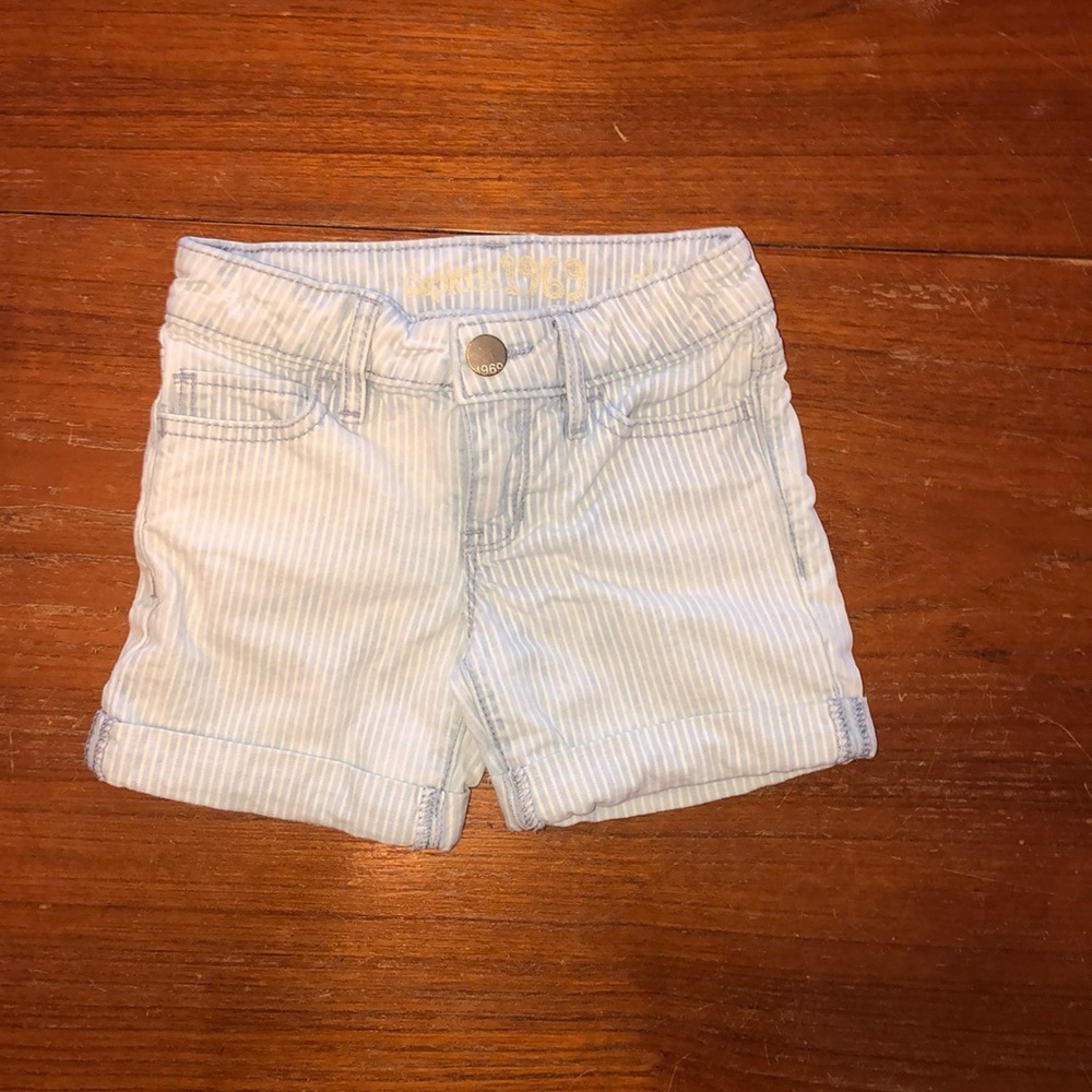 GAP girls striped denim shorts Size 5